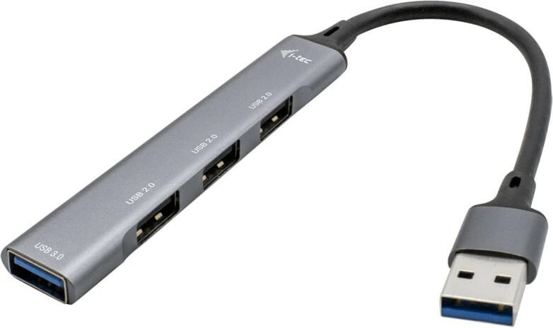 Hub USB i-tec U3HUBMETALMINI4, 1x USB 3.0 + 3x USB 2.0, Metal