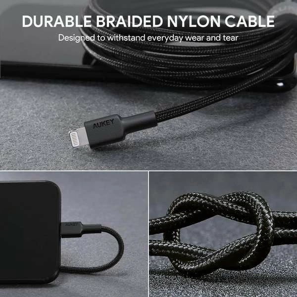 Kabllo AUKEY CB-AL05, 2m, USB në Lightning, e zezë