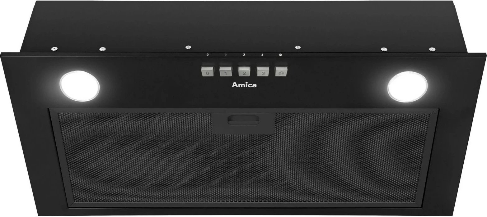 Aspirator kuzhine i integrueshëm, Amica OMC6217B, 60 cm, 3 shpejtësi, LED, butona, i zi