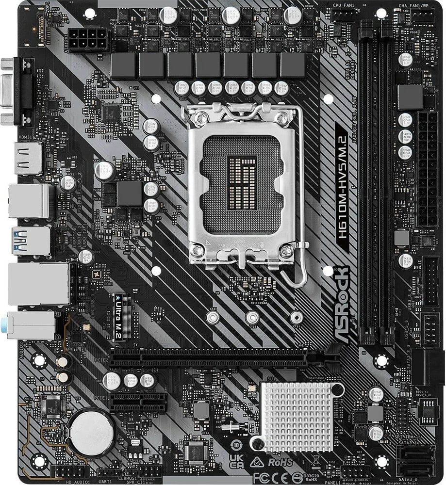 Pllakë amë ASRock H610M-HVS/M.2 R2.0, LGA1700, DDR4, mATX