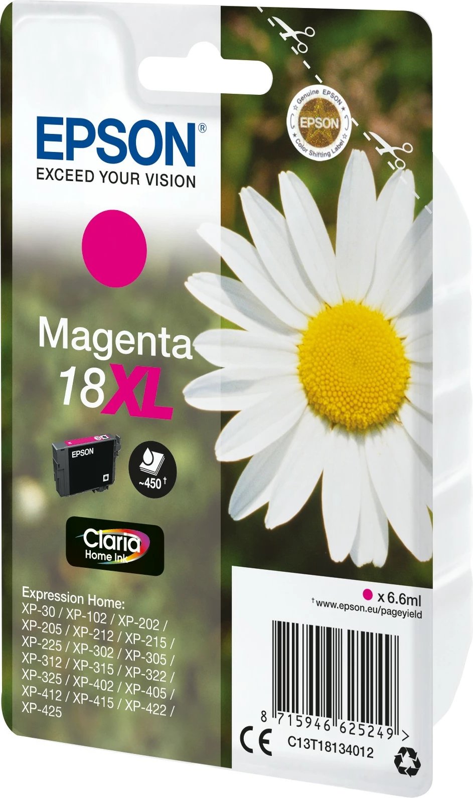 Toner Epson Daisy 18XL Claria Home Ink, magenta, XL, 6.6ml