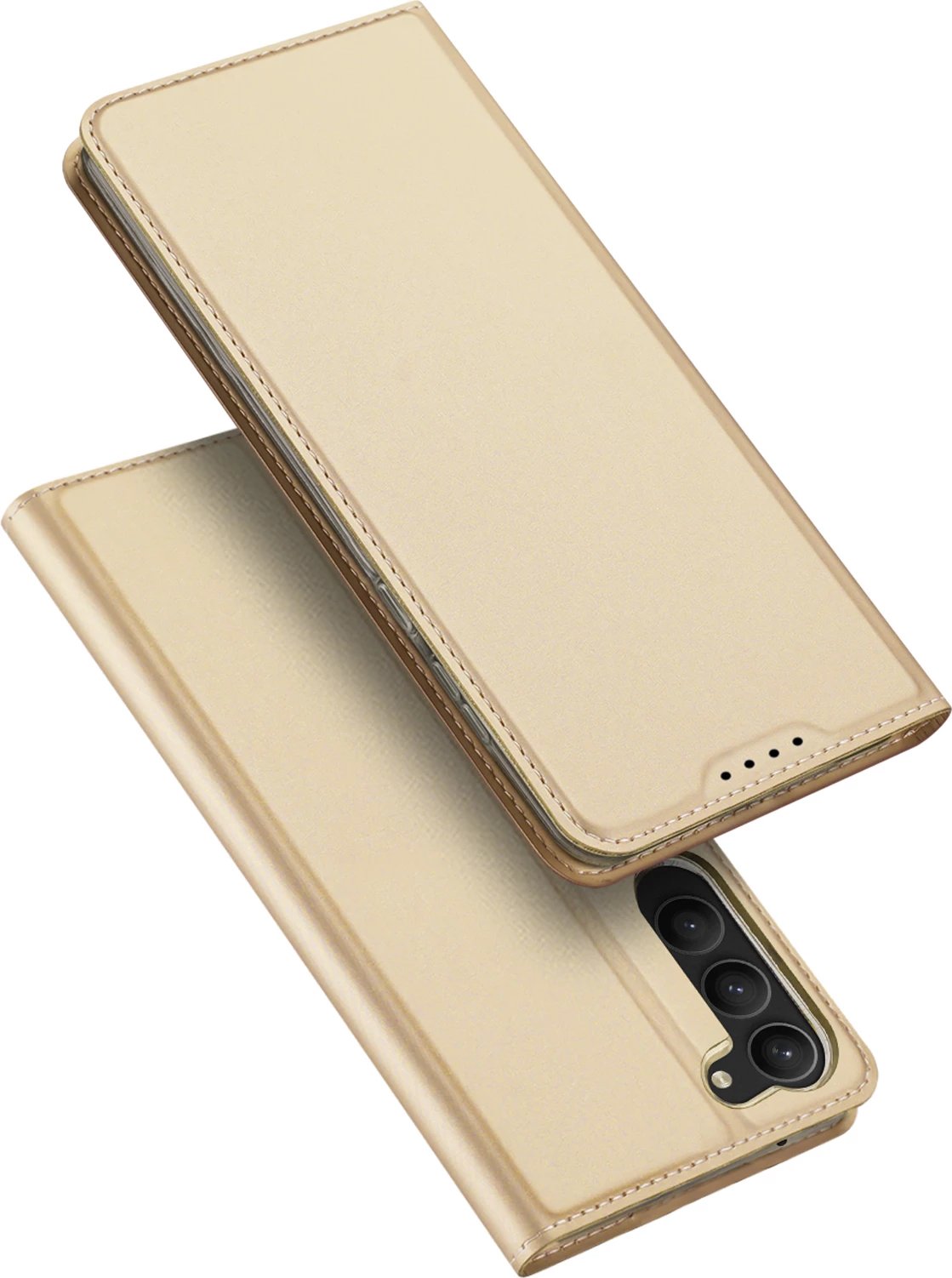 Mbështjellës Dux Ducis Skin Pro për Samsung Galaxy S23+, me xhep kartelash, funksion stand, ari