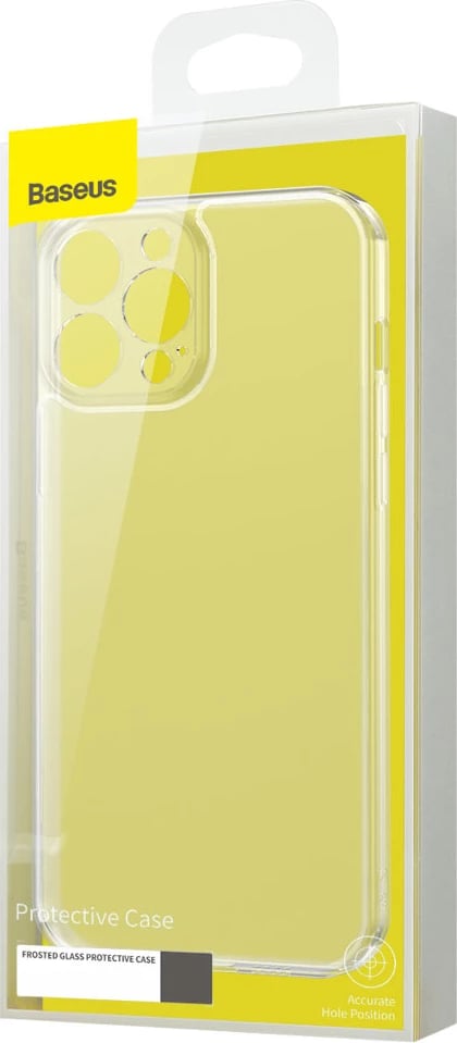 Mbështjellës Baseus Frosted Glass Case për iPhone 13 Pro Max, Transparent