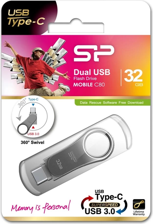 USB Silicon Power C80, 32 GB, hiri