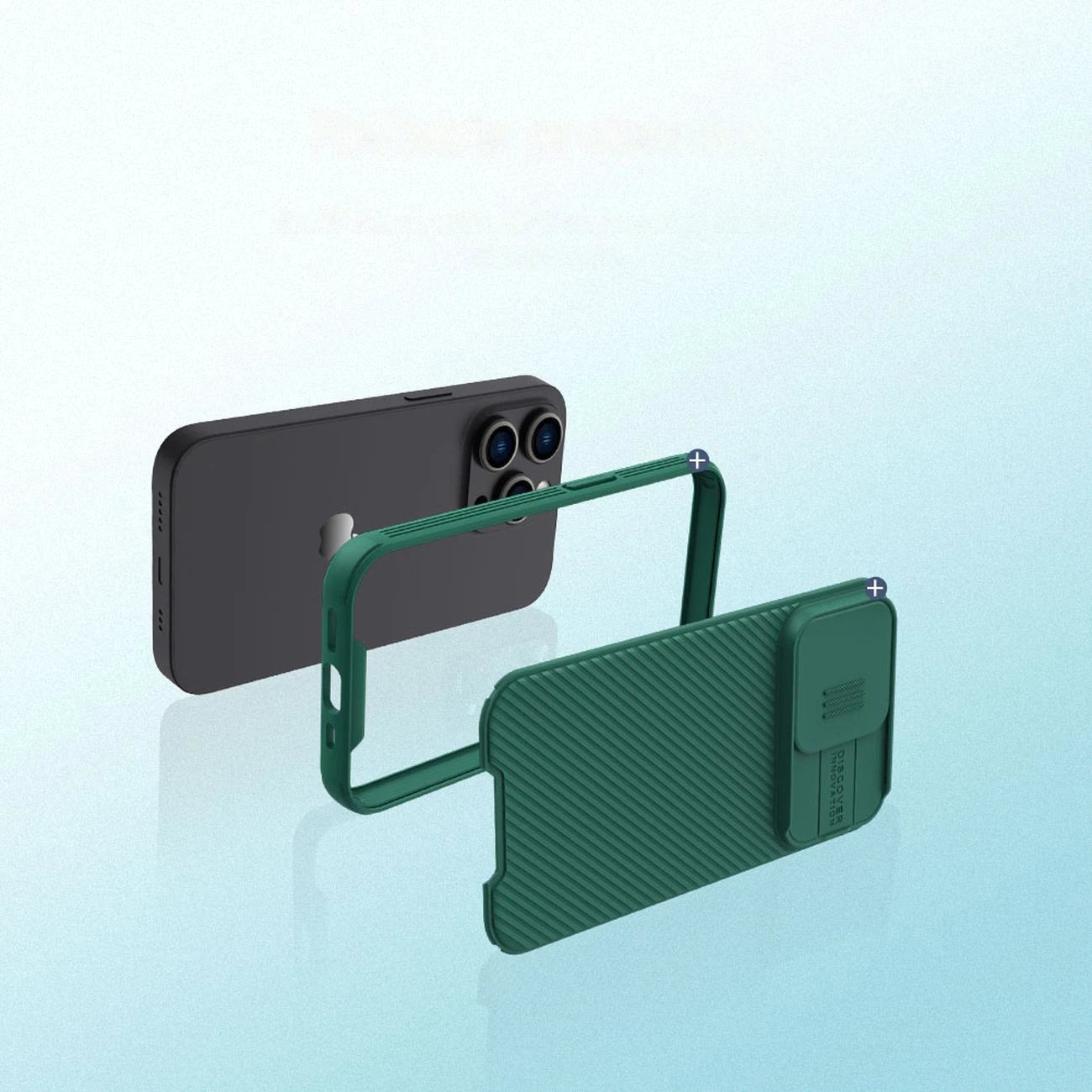 Mbështjellës Nillkin CamShield Pro për iPhone 14 Pro, me kapak kamere, Kaltër