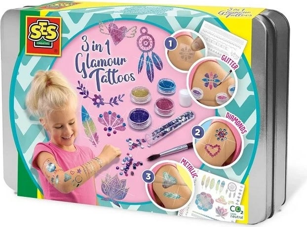 Set tatuazhe SES Kreat.fun 3in1, për fëmijë