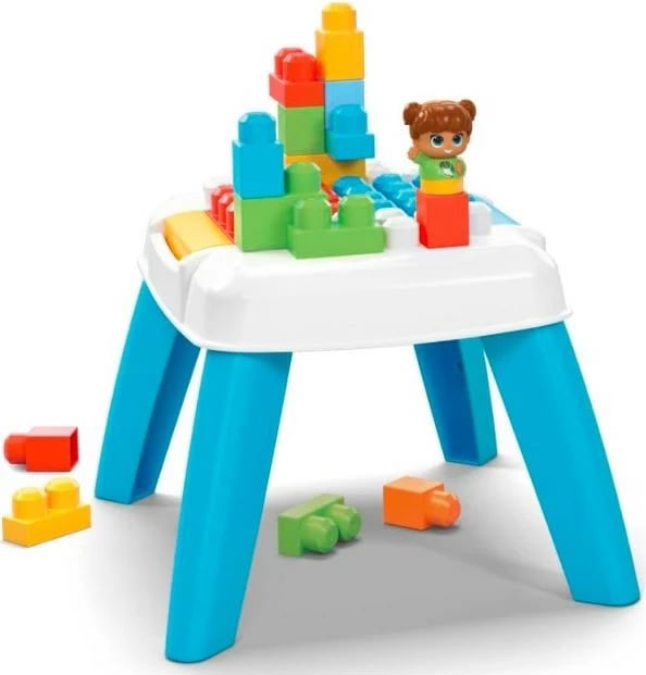 Set lodrash ndërtimi Mega Bloks Build and Drop Block Table, 25 pjesë, shumëngjyrëshe