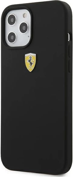 Mbështjellës Ferrari FESSIHCP12LBK për iPhone 12 Pro Max 6.7", silikon, zi
