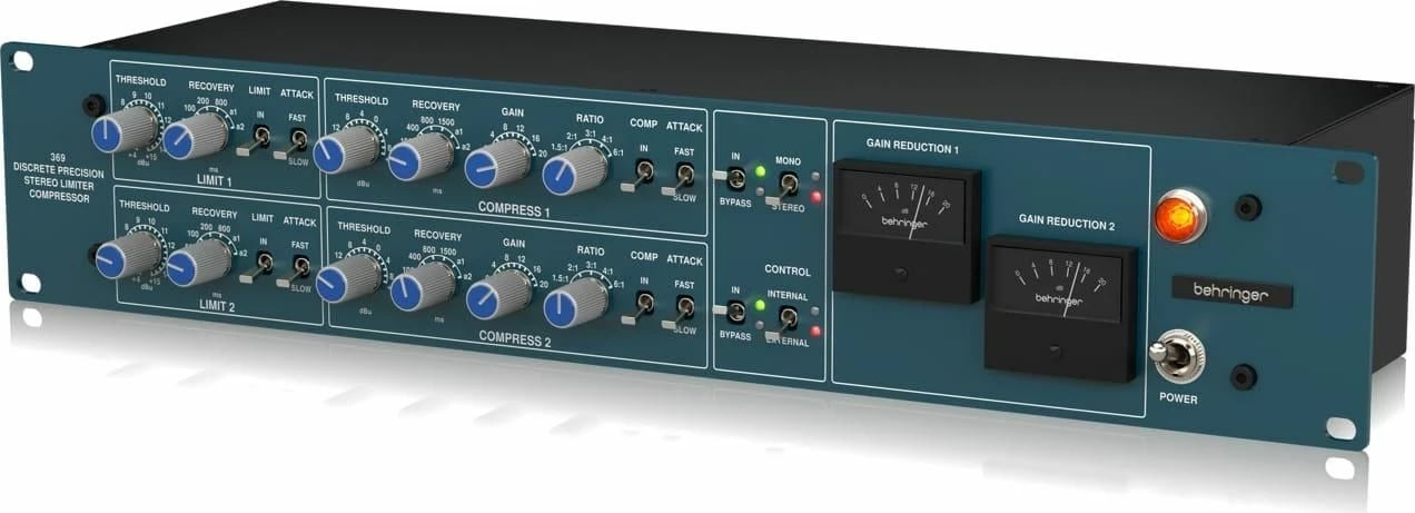 Kompresor/limiter Behringer 369, për studio audio, Blu