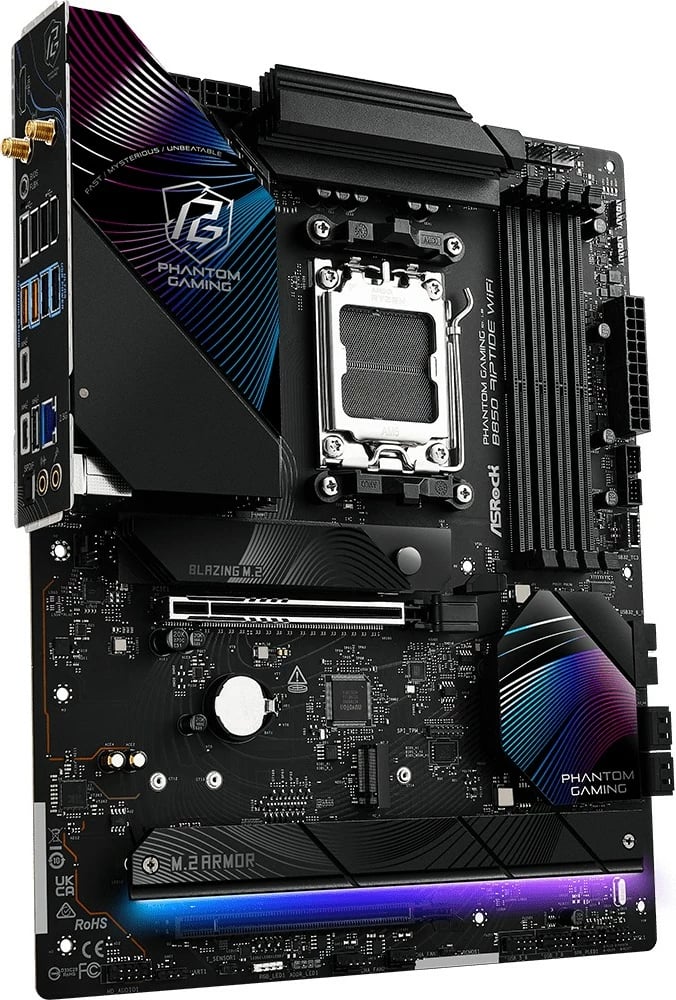 Pllakë amë ASRock B850 Phantom Gaming Riptide WiFi, Socket AM5, 4 DDR5, ATX, e zezë