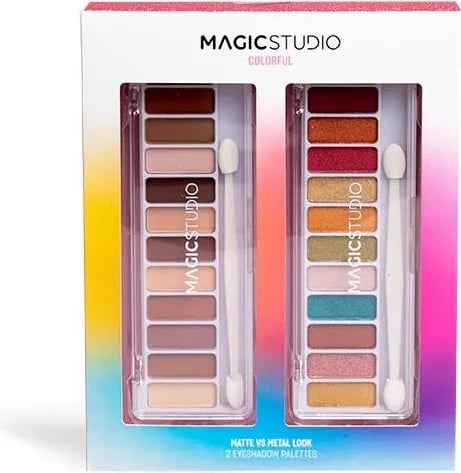 Paletë për sy Magic Studio Powerful Cosmetics Paleta Doble Matte dhe Metal unisex 24 ngjyra
