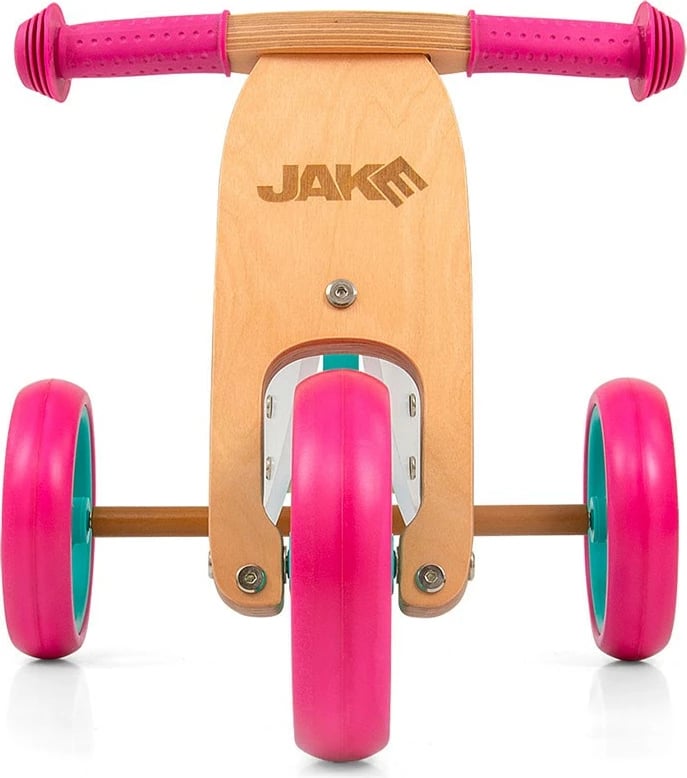 Biçikletë 2-në-1 fëmijësh druri, Milly Mally, JAKE Classic Candy, rrota shkumë 7", sedile e rregullueshme, deri 25 kg, shumëngjyrëshe