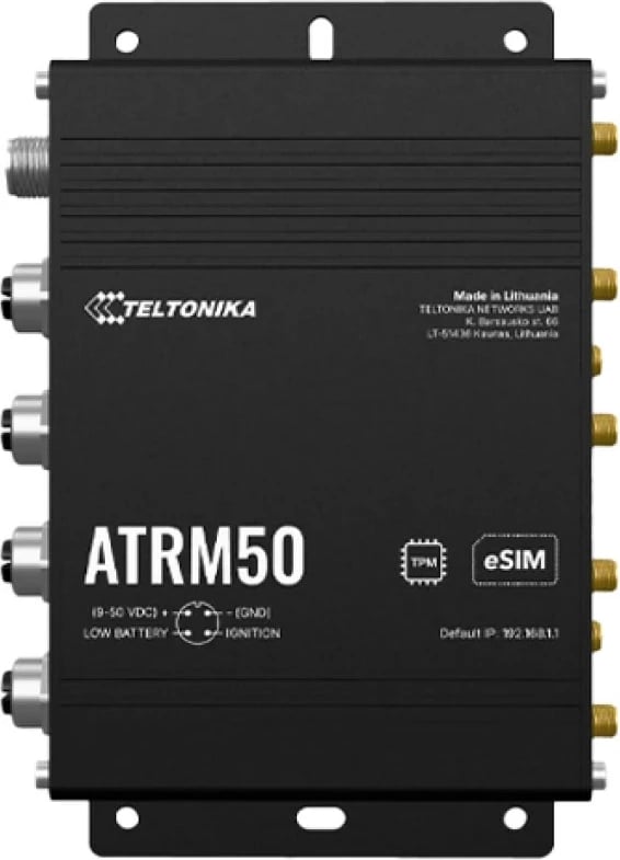 Router TELTONIKA ATRM50 5G 4x Gigabit Ethernet M12 dual SIM eSIM GNSS 9-50V IP30 i zi