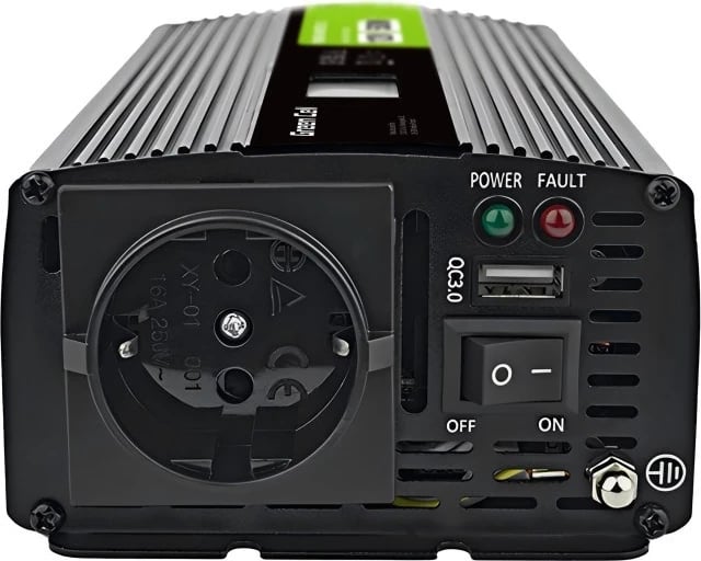 Invertor Green Cell PowerInverter LCD 12V 500W/10000W, valë e pastër, i zi