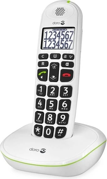 Telefon pa tela Doro PhoneEasy 110, ekran i madh, altoparlant, i bardhë
