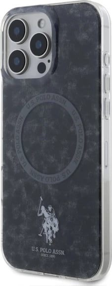 Mbështjellës U.S. Polo Assn. IML Ring MagSafe për iPhone 16 Pro Max, Zi