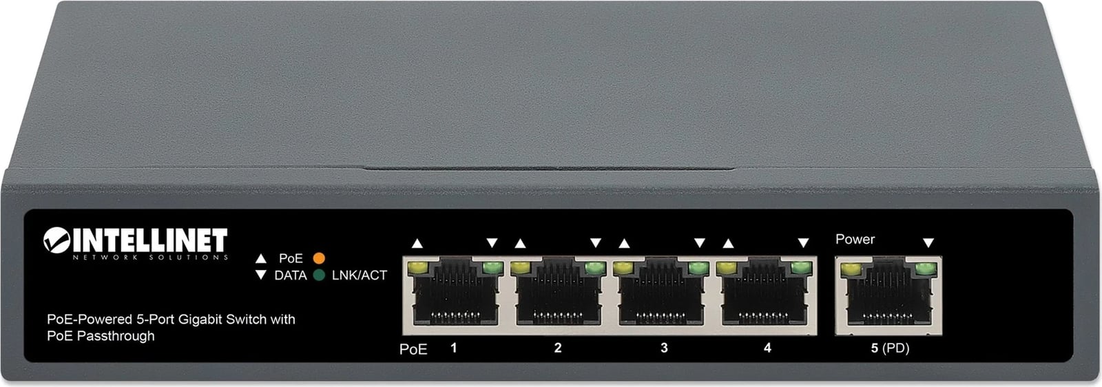 Switch Gigabit Intellinet me 5 Porta dhe PoE Passthrough, PoE++ Switch Gigabit Intellinet me 5 Porta dhe PoE Passthrough, PoE++