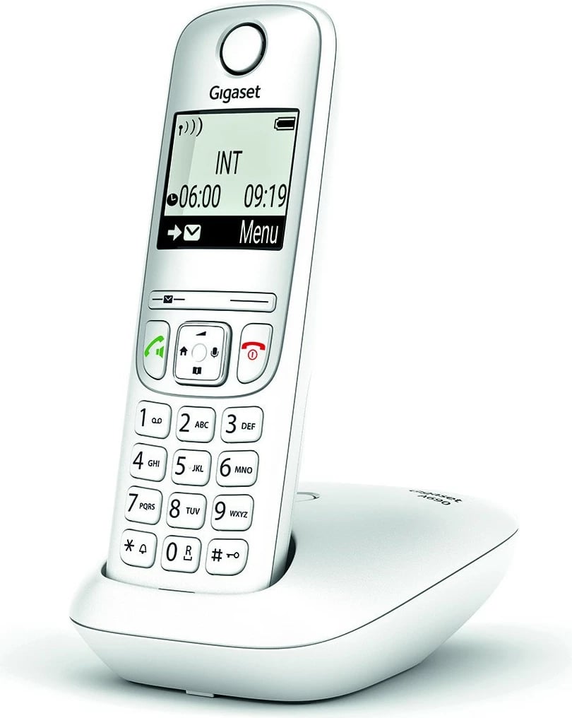 Telefon analog Gigaset A690, Dorezë pa tela, Speakerphone, 100 kontakte, Caller ID, Bardhë