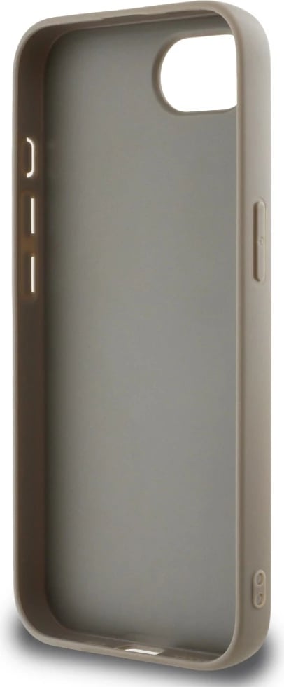 Mbështjellës DKNY Repeat Texture Pattern me shirit dhe logo metalike, për iPhone 16e, Bezhe