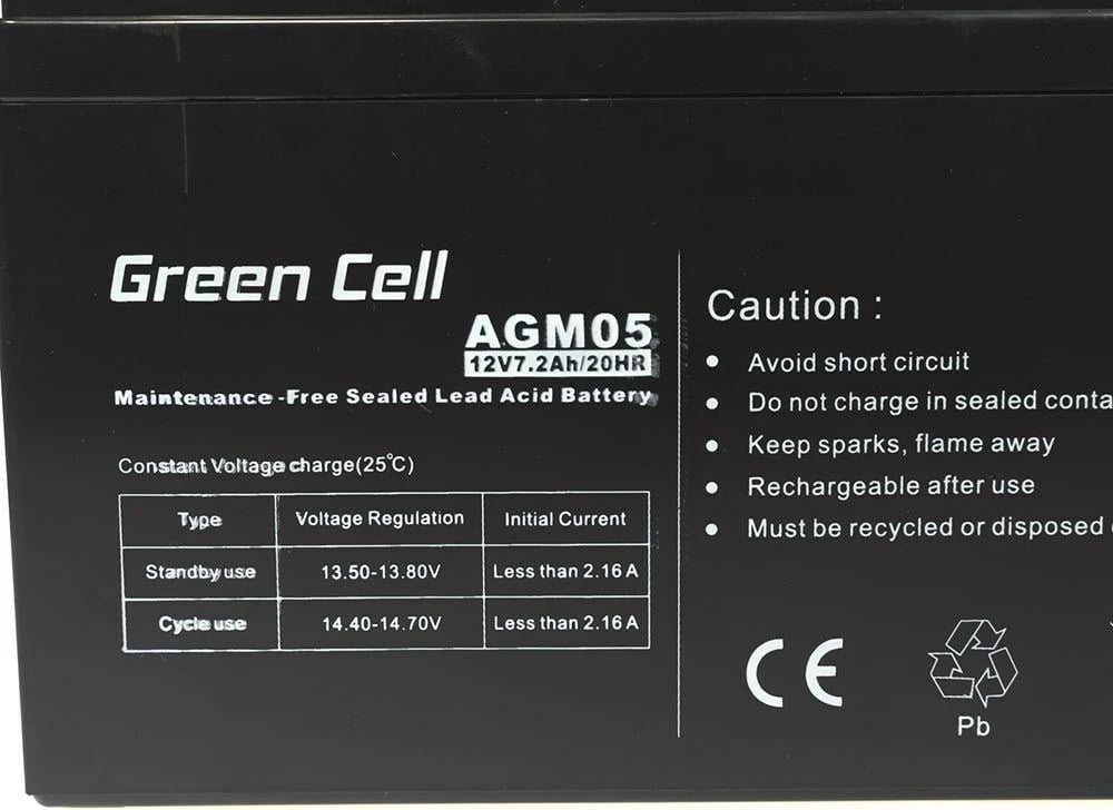 Bateri për UPS Green Cell, AGM05,12 V, 7.2 Ah