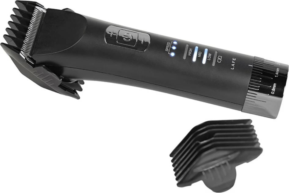 Trimmer flokësh dhe mjekre Lafe MasterTrim LAFTRY47538, tehe qeramike 45 mm, 3 shpejtësi, 0.8–2 mm + krehra 3–12 mm, 1800 mAh, me/pa kabllo, e zezë