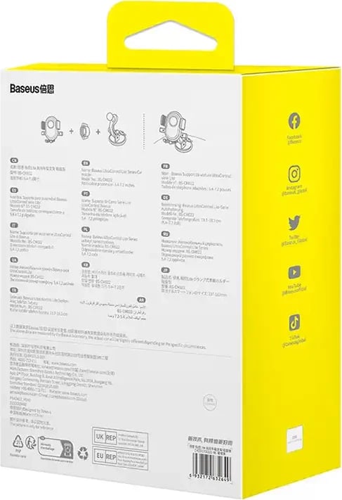 Mbajtës telefoni Baseus UltraControl Lite Series, C40351700111-00, i zi