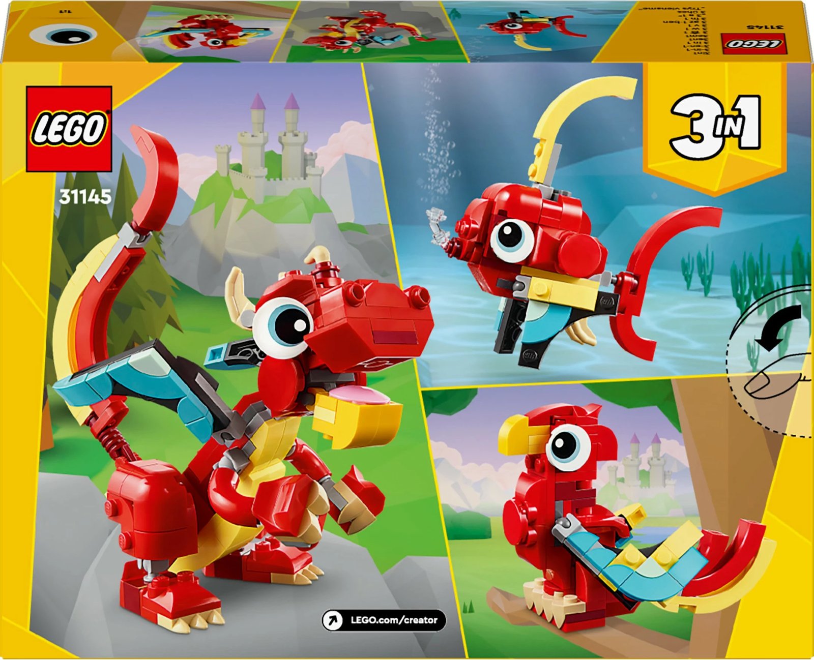 Set ndërtimi LEGO Red Dragon, 149 pjesë, shumëngjyrësh