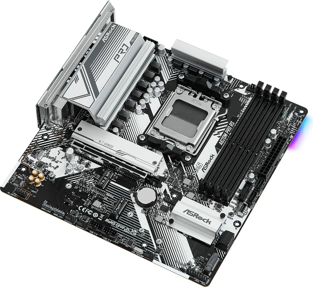 Pllakë amë ASRock A620M Pro RS, AMD, Socket AM5, DDR5-SDRAM, 192 GB, e zezë