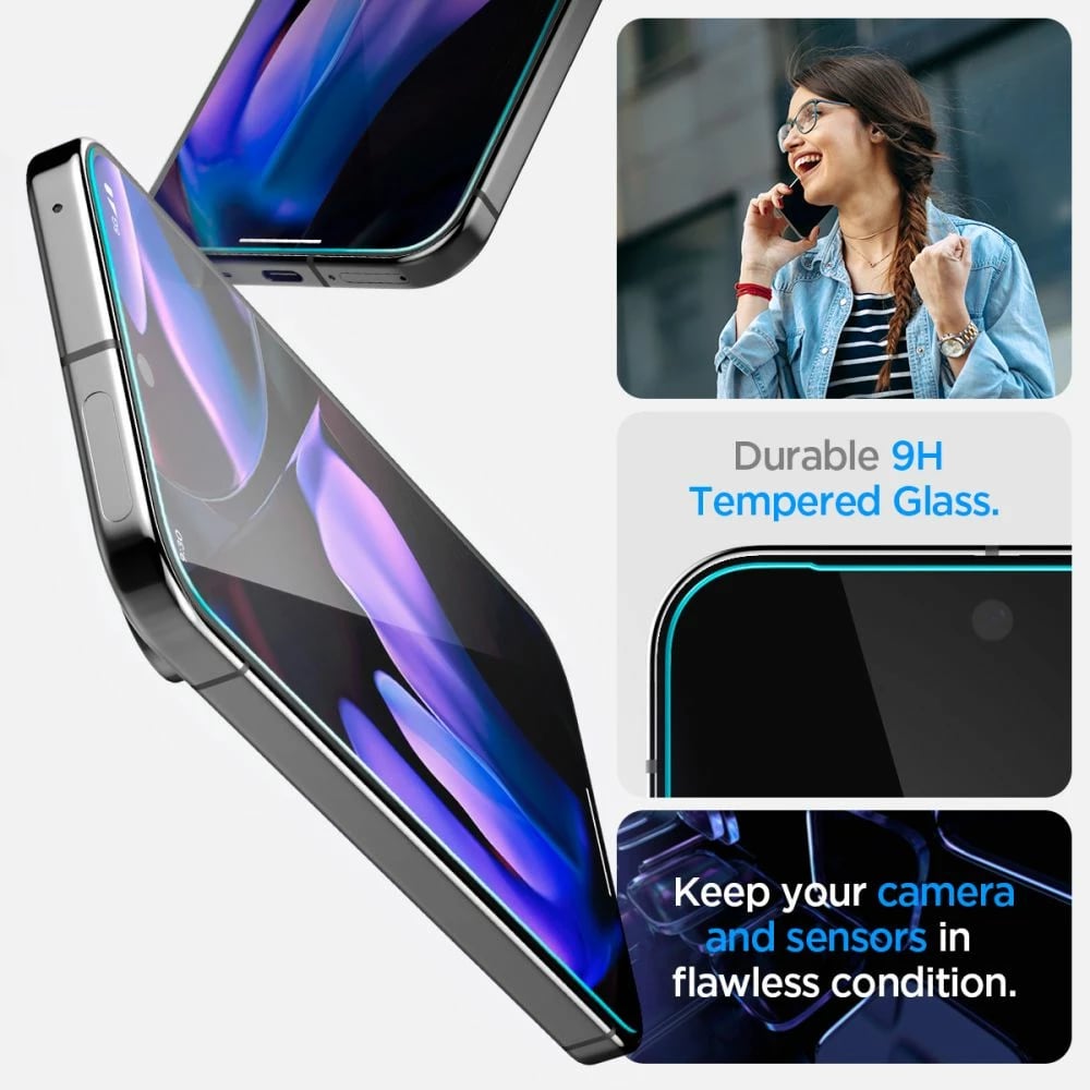 Xham mbrojtës Spigen Glas.tR EZ Fit për Google Pixel 9 Pro XL, 2 copë