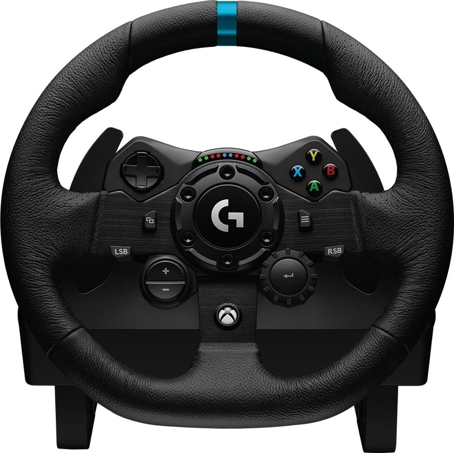Set timon dhe pedale Logitech G G923 për PS5, PS4, PC, i zi