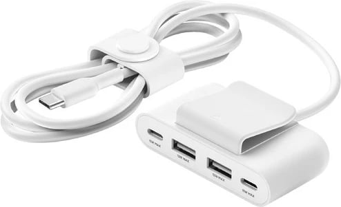 Hub USB Belkin BUZ001bt2MWHB7, 4 porta, USB Type-C/USB-A, 2m, bardhë