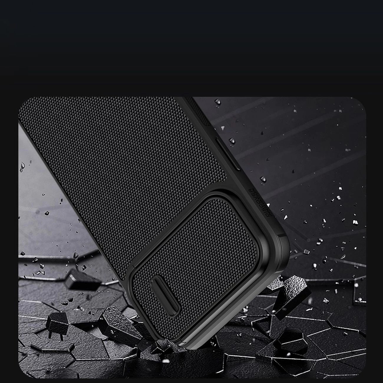 Mbështjellës Nillkin Textured S Case për iPhone 14, me kapak kamere, i zi