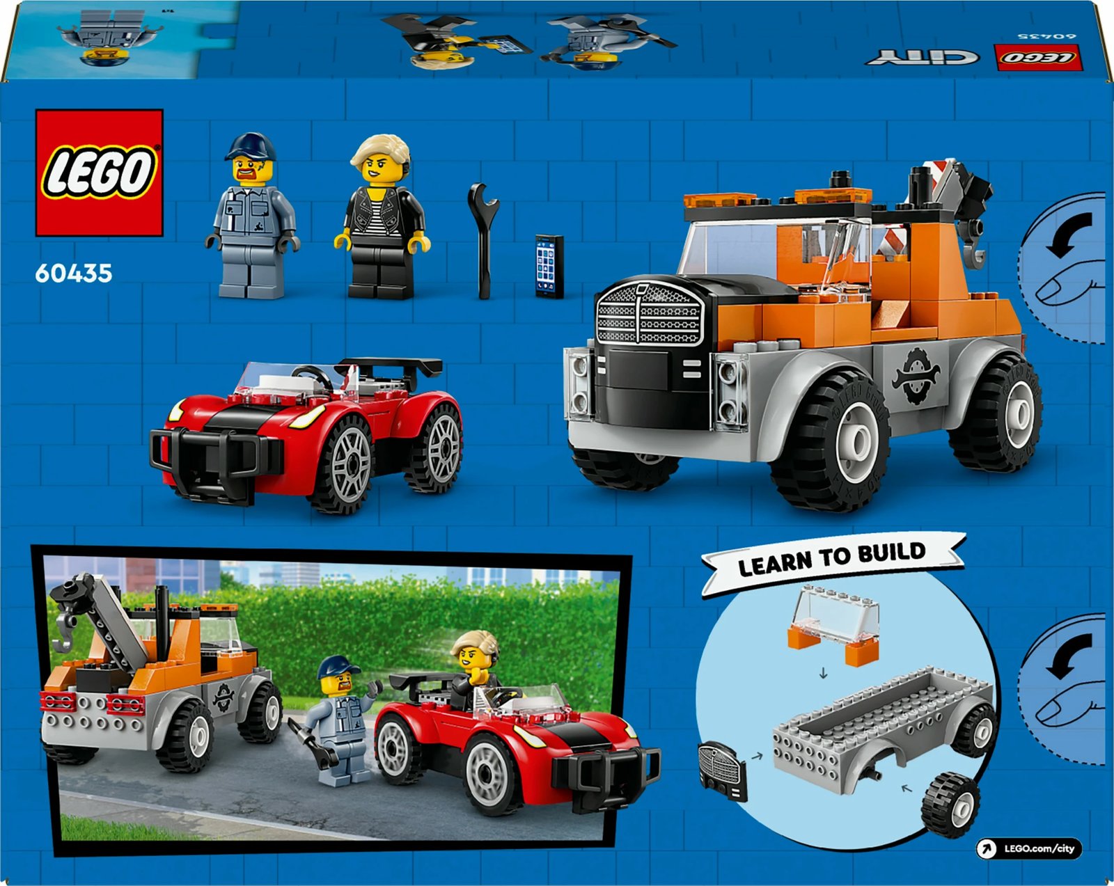 Set ndërtimi LEGO City 60435, kamion tërheqës me veturë sportive, 101 pjesë, shumëngjyrësh