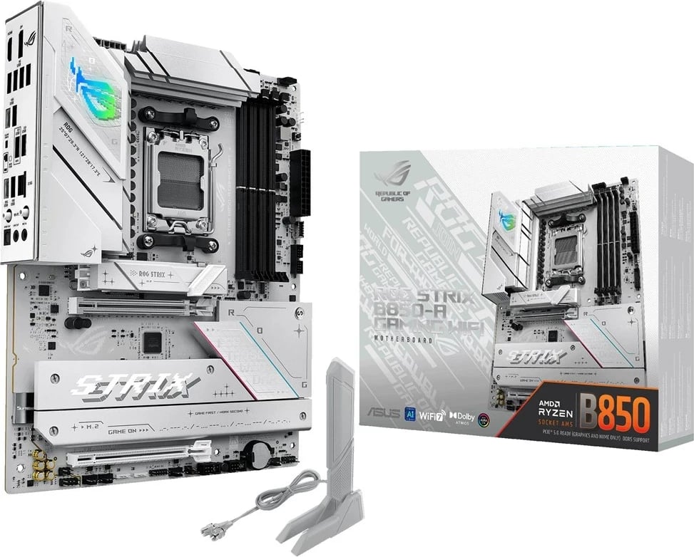 Pllakë amë ASUS ROG STRIX B850-A GAMING WIFI, Socket AM5, ATX, Bardhë