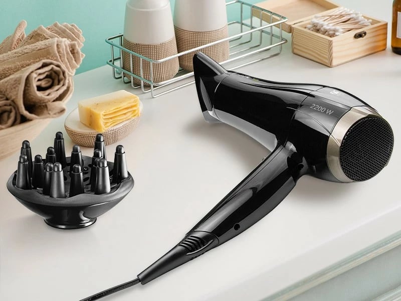 Tharëse flokësh Lafe SWJ-002, 2200 W, e zezë, me koncentrator dhe difuzor