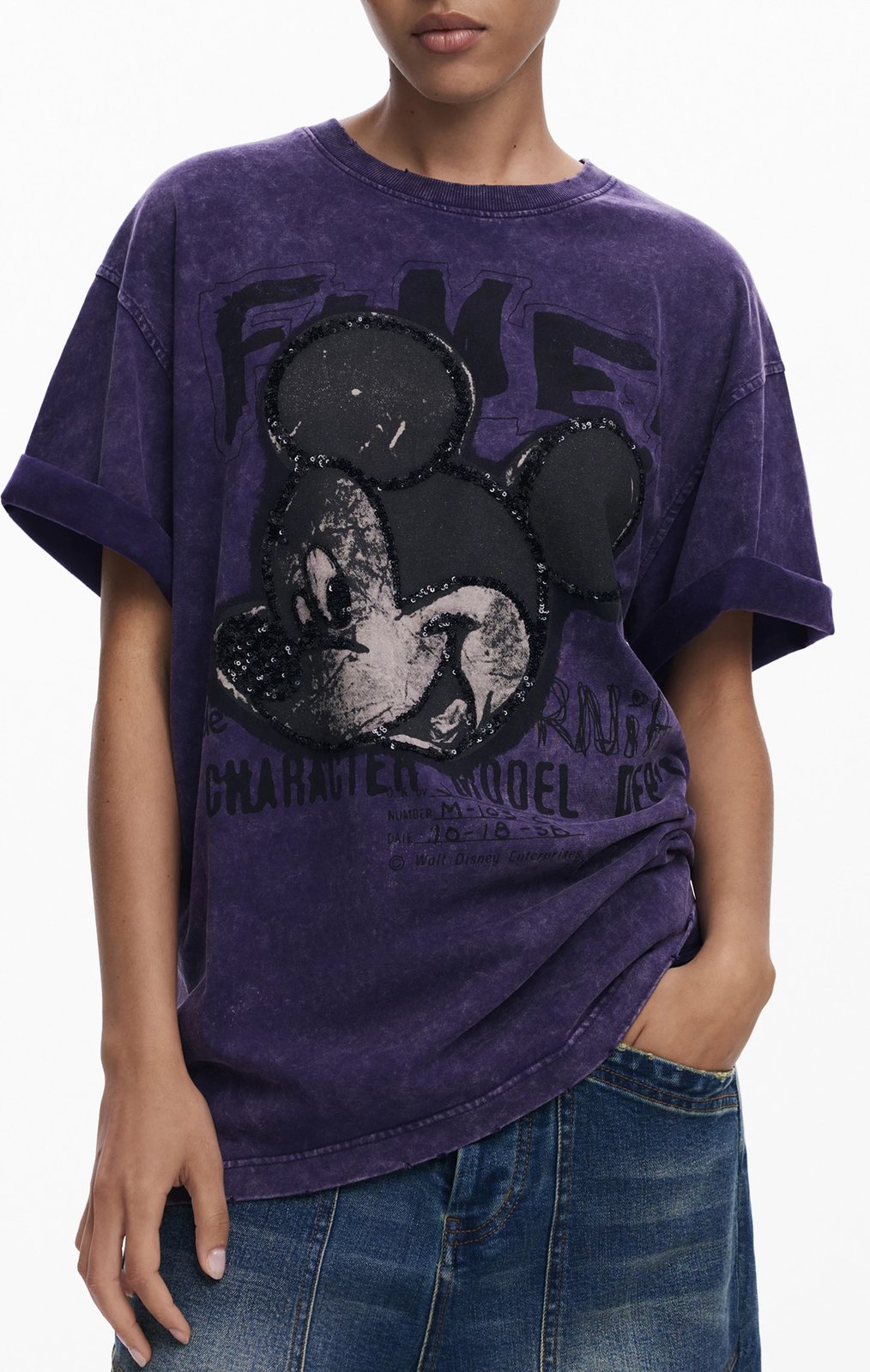 Maicë Desigual Fugaz Mickey femra, e purpurt
