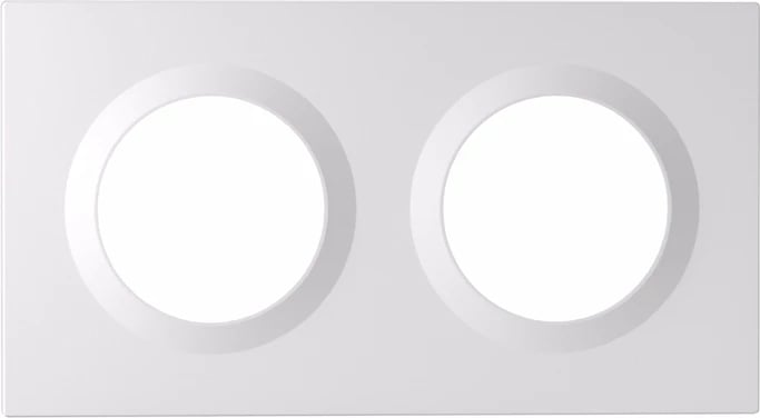 Kornizë dyfishe për ndërprerës muror, Sonoff EF2G, për Orb/Fusion, montim horizontal/vertikal, 157 x 86 mm, PC, e bardhë