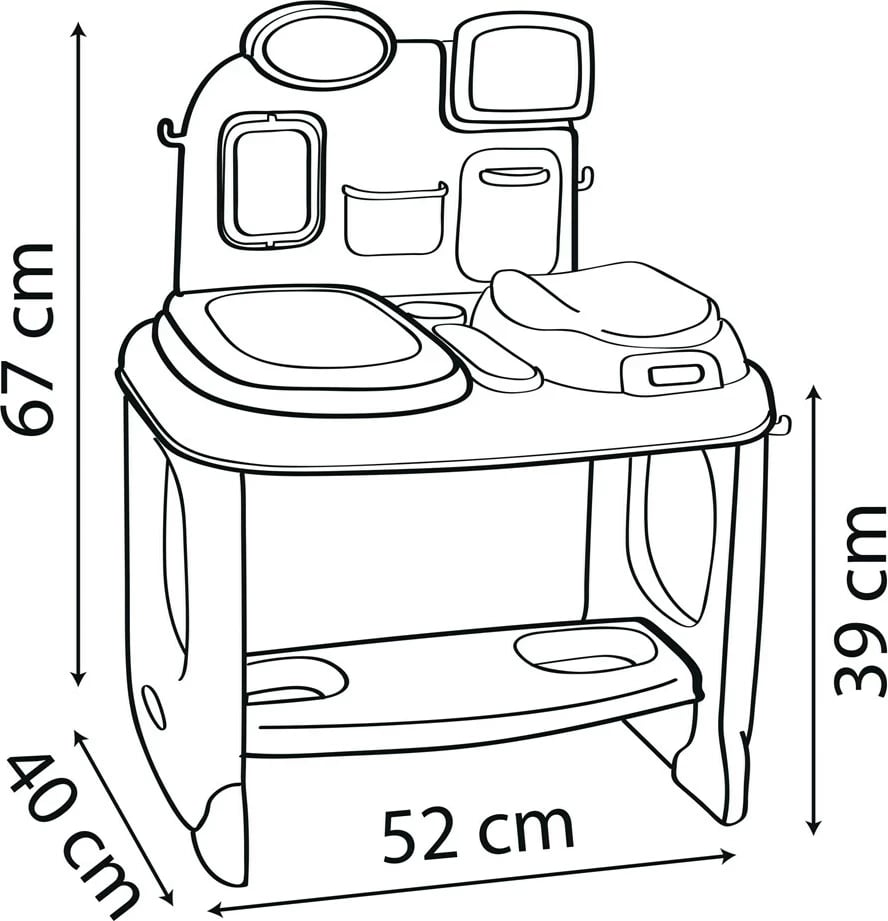 Aksesor kukullash Smoby 7600240305, set loje Baby Care, multikolor