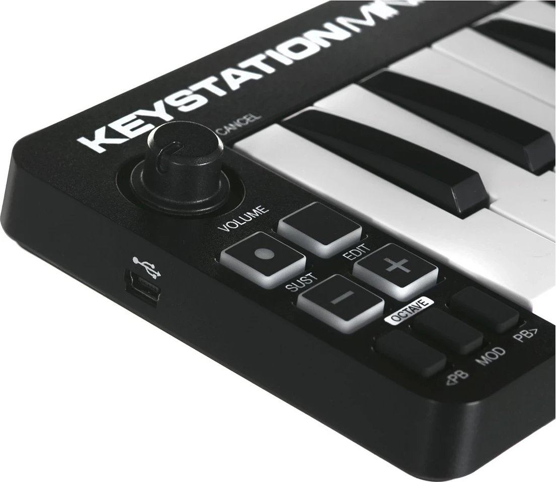 Tastierë MIDI M-AUDIO Keystation Mini 32 MK3, 32 taste, USB, Bardhë, Zi