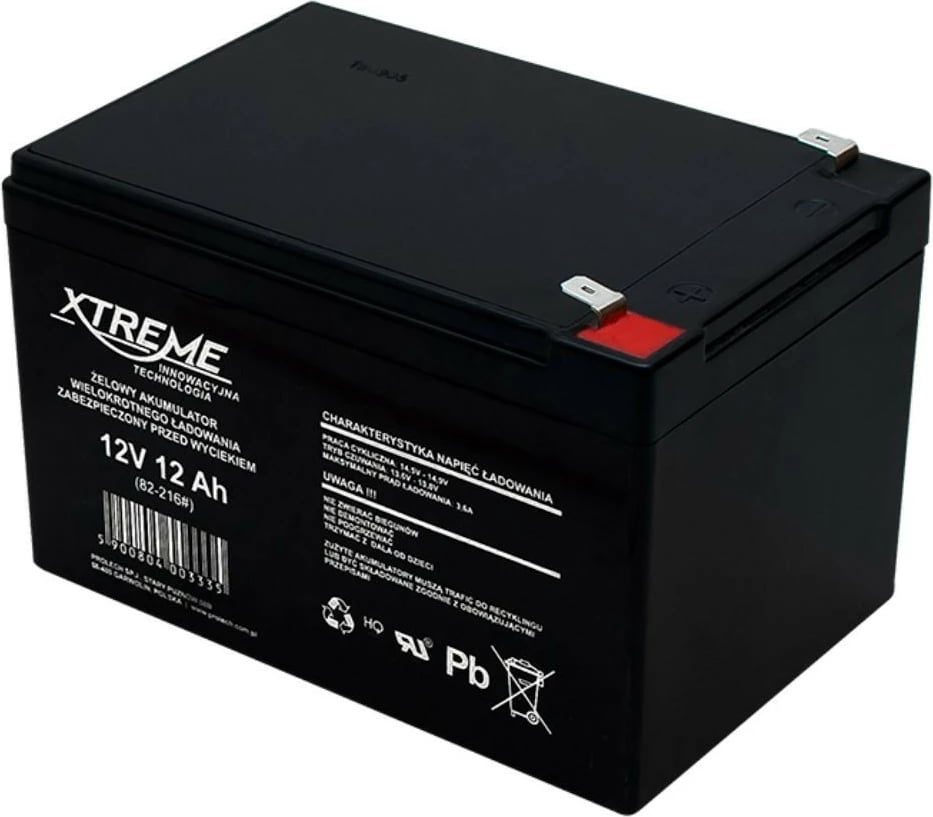 bateri xhel, BLOW, XTREME 82-216, 12V 12Ah, e zezë