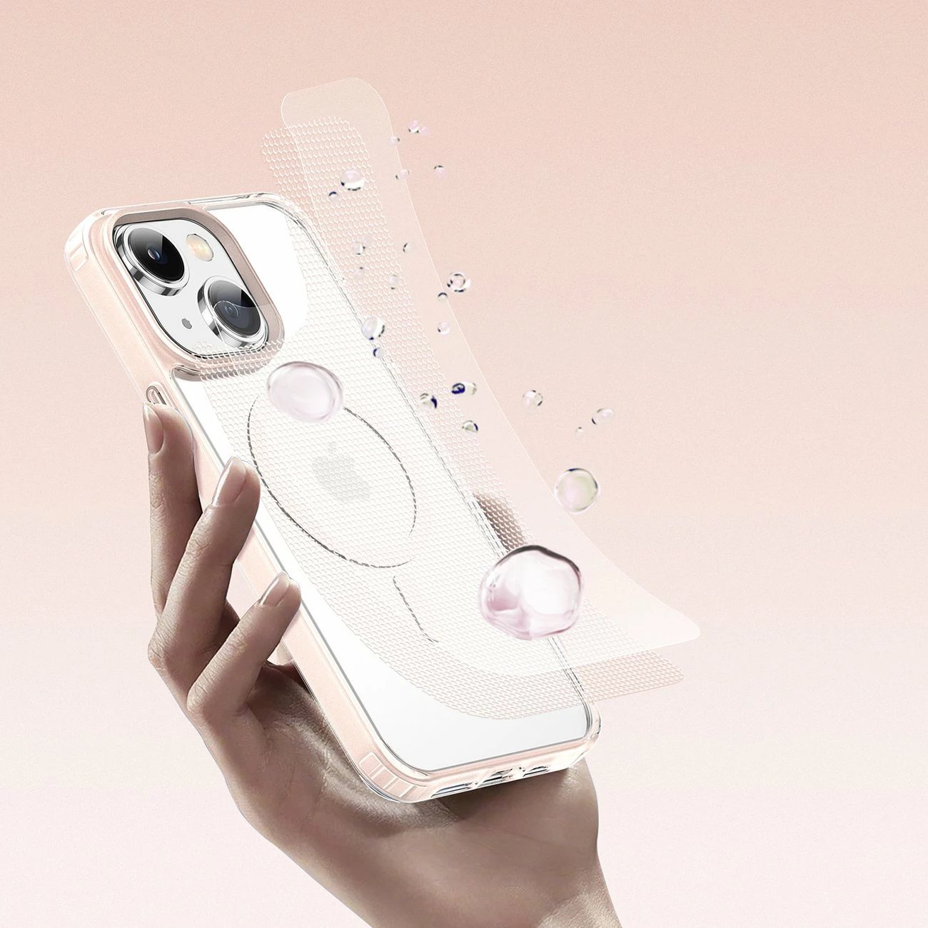 Mbështjellës Dux Ducis Clin2 për iPhone 14 Plus, MagSafe, Rozë, Transparent