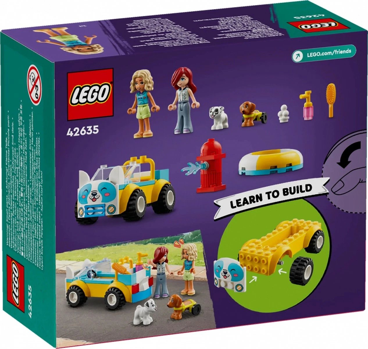 Set lodrash LEGO Friends 42635 Dog Grooming Car, 60 pjesë, për fëmijë, plastikë