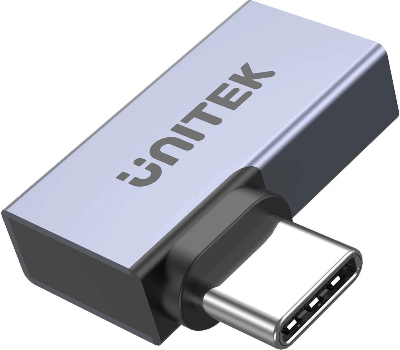 Adapter USB-C Unitek, kątowy, 40Gbps, gri