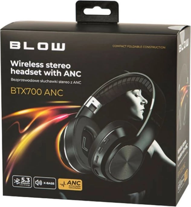 Kufje wireless BLOW BTX700ANC me Bluetooth 5.3, ANC, të zeza