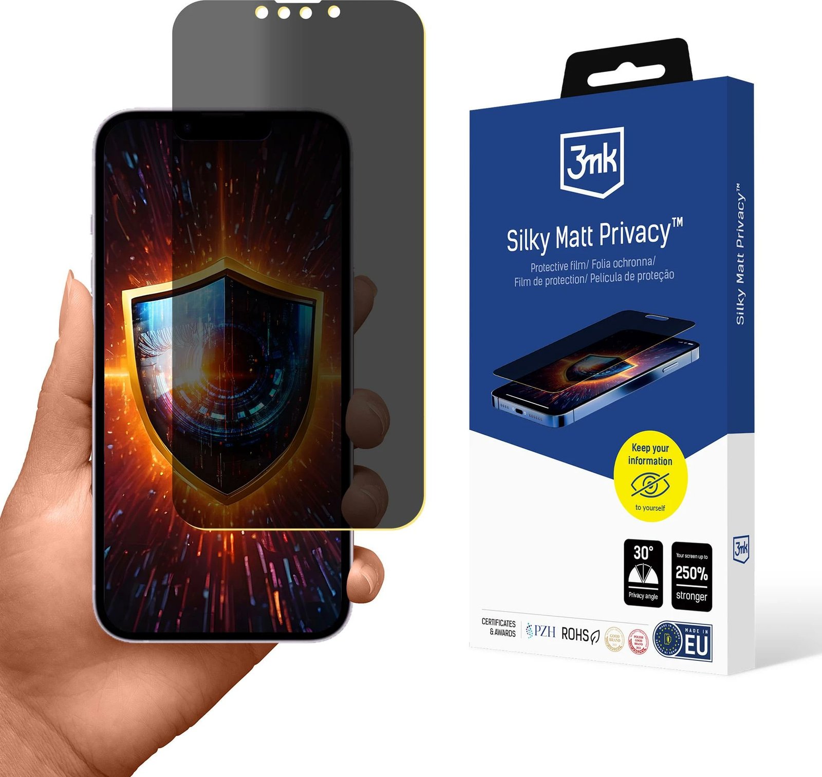 Folie privatësie 3mk Silky Matt Privacy për iPhone 16e / SE4