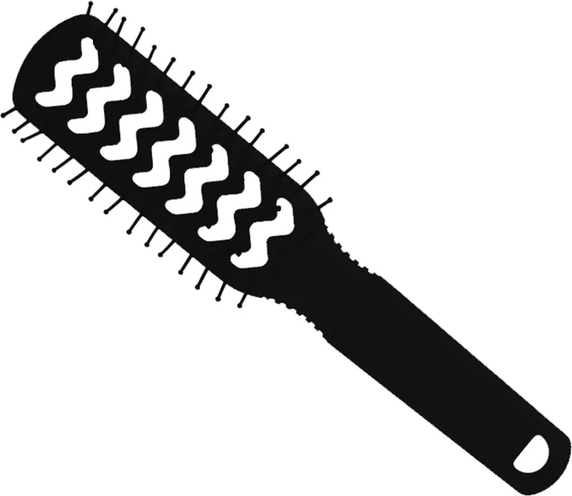 Brushë flokësh Eurostil Esqueleto unisex e zezë 1 copë