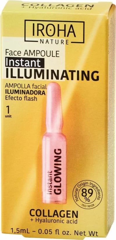 Ampulë për fytyrë IROHA nature Instant Flash Illuminating Face Ampoule për femra, 1.5ml
