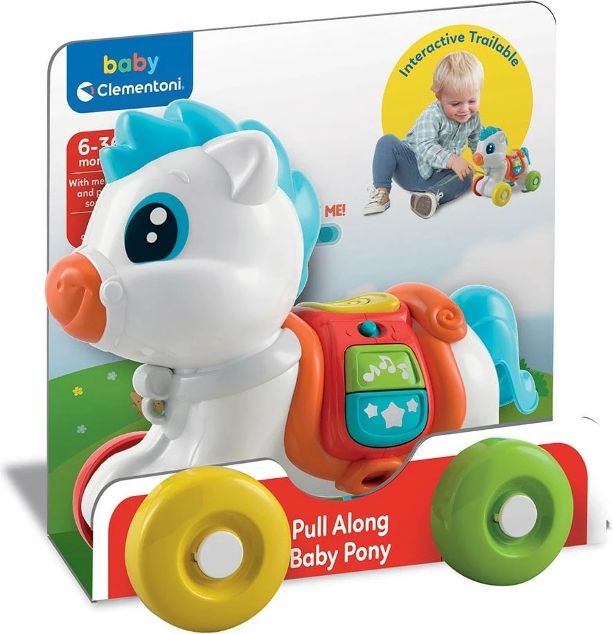 Lodër tërheqëse për fëmijë Clementoni Baby Pony Always with You, shumëngjyrëshe