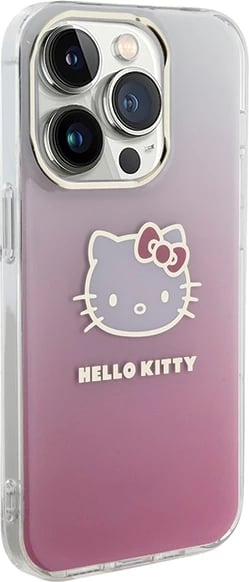 Mbështjellës Hello Kitty IML Gradient Electrop Kitty Head për iPhone 13 Pro/13, rozë