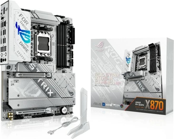 Pllakë amë Asus ROG STRIX X870-A GAMING WIFI, Socket AM5, DDR5, ATX, Bardhë